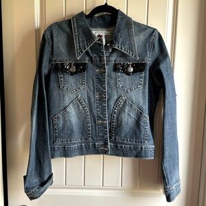 Stetson Cropped Denim Jean Jacket with Sequins Ladies M